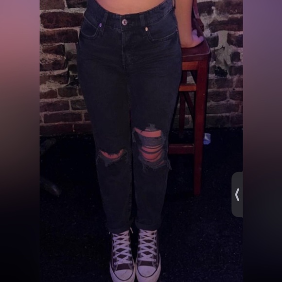 black high rise mom jeans - Picture 1 of 2